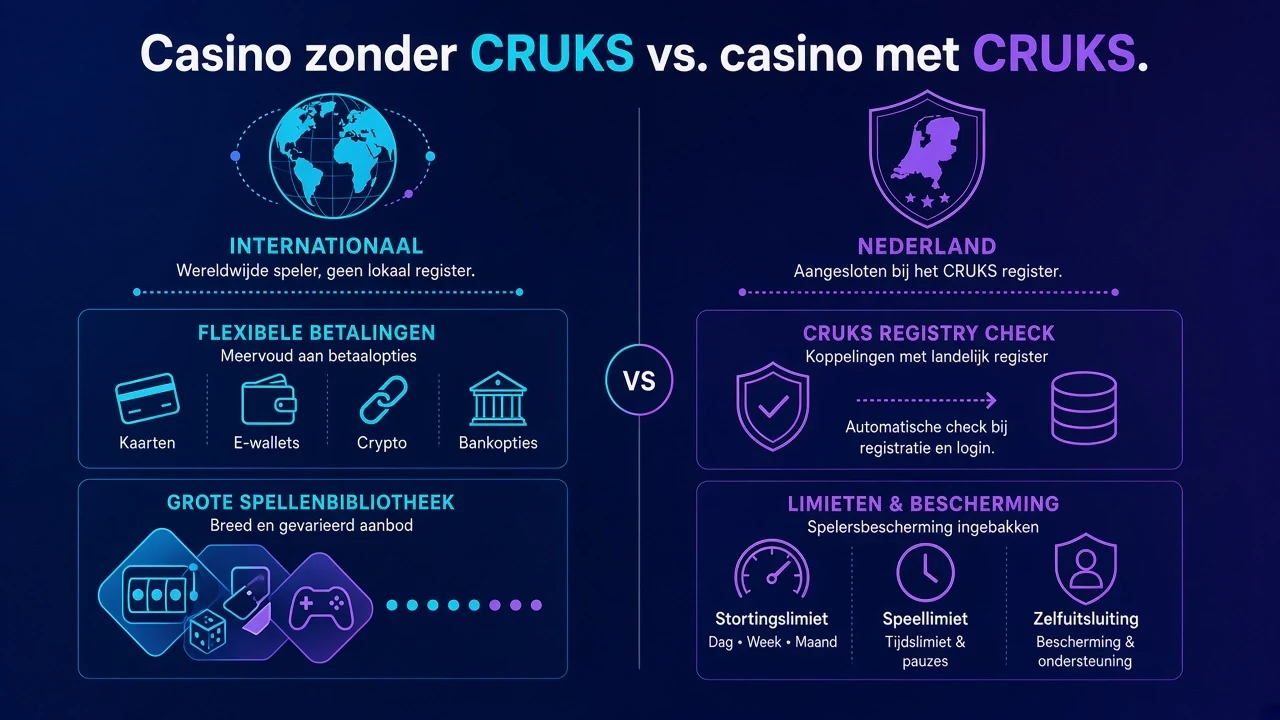 Casino zonder CRUKS vs. casino met CRUKS